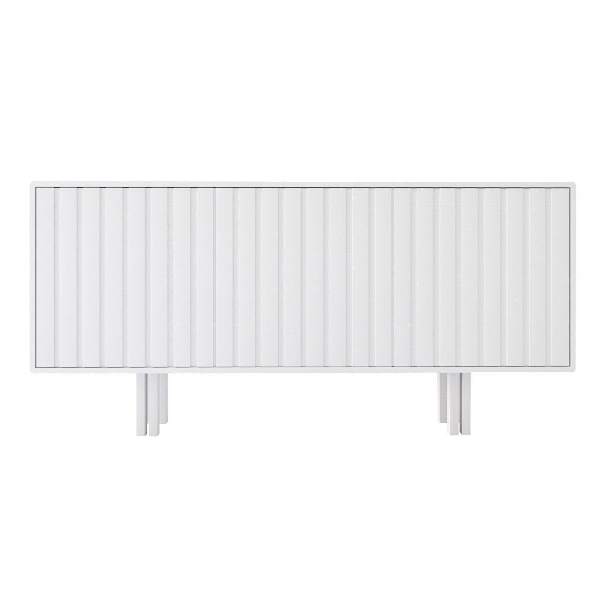 Biała komoda Skandica VIGGE z lamelami / szer.149 cm