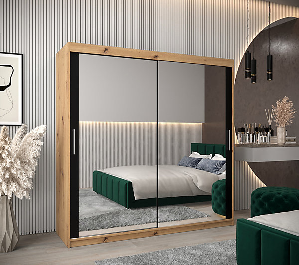 Armoire TOKYO 3 à portes coulissantes H. 200 x L. 150 x P. 62, 2 portes
