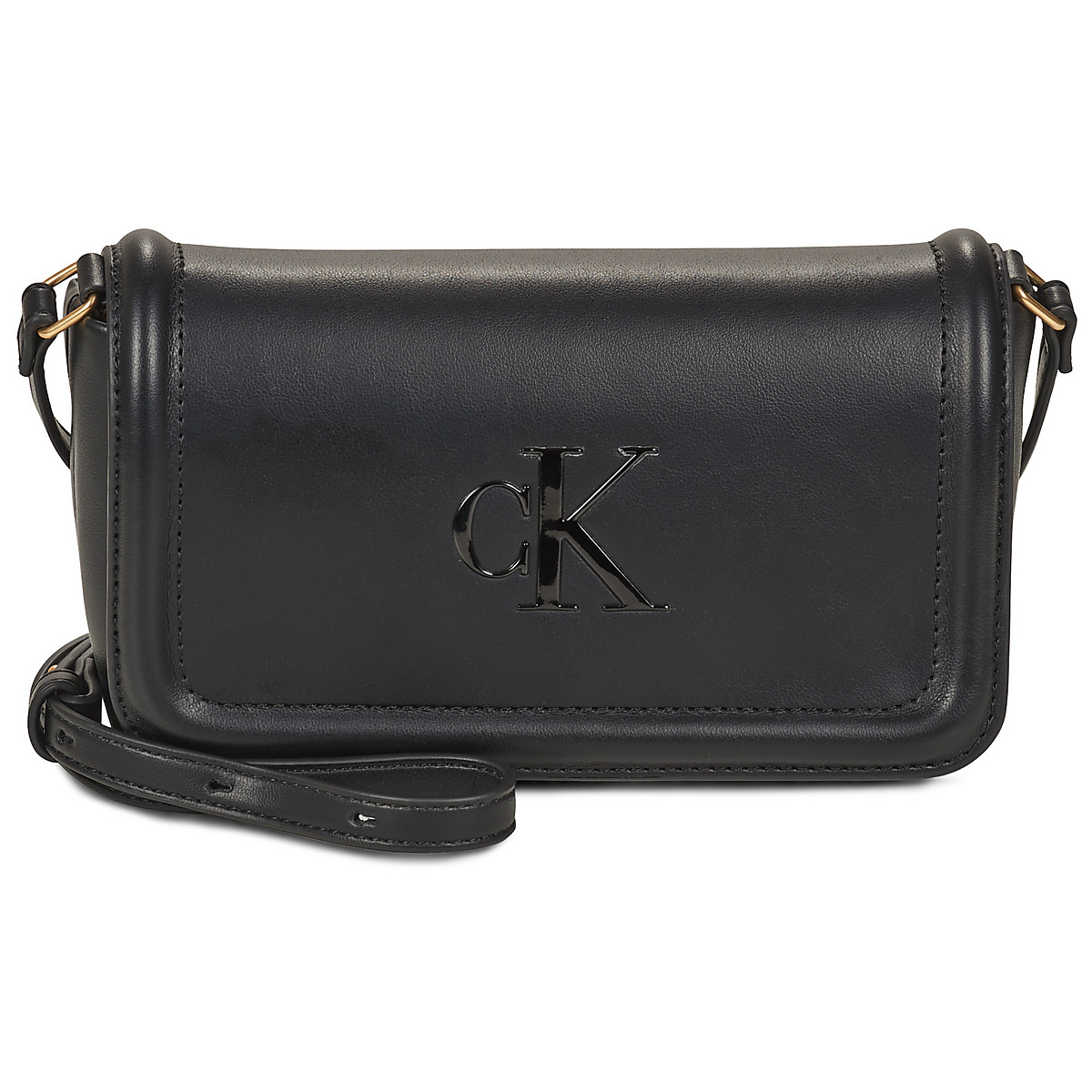 Calvin Klein Jeans - BOLD CK FLAP CROSSBODY - Black