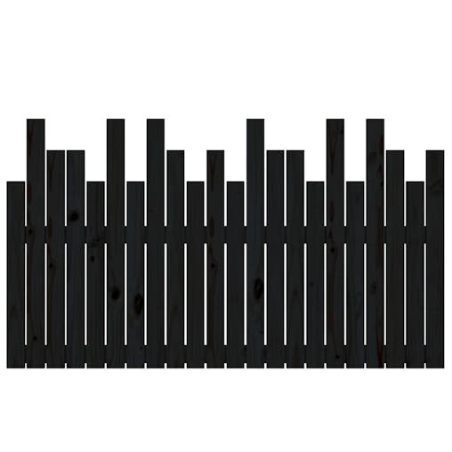 NNEVL Wall Headboard Black 140x3x80 cm Solid Wood Pine