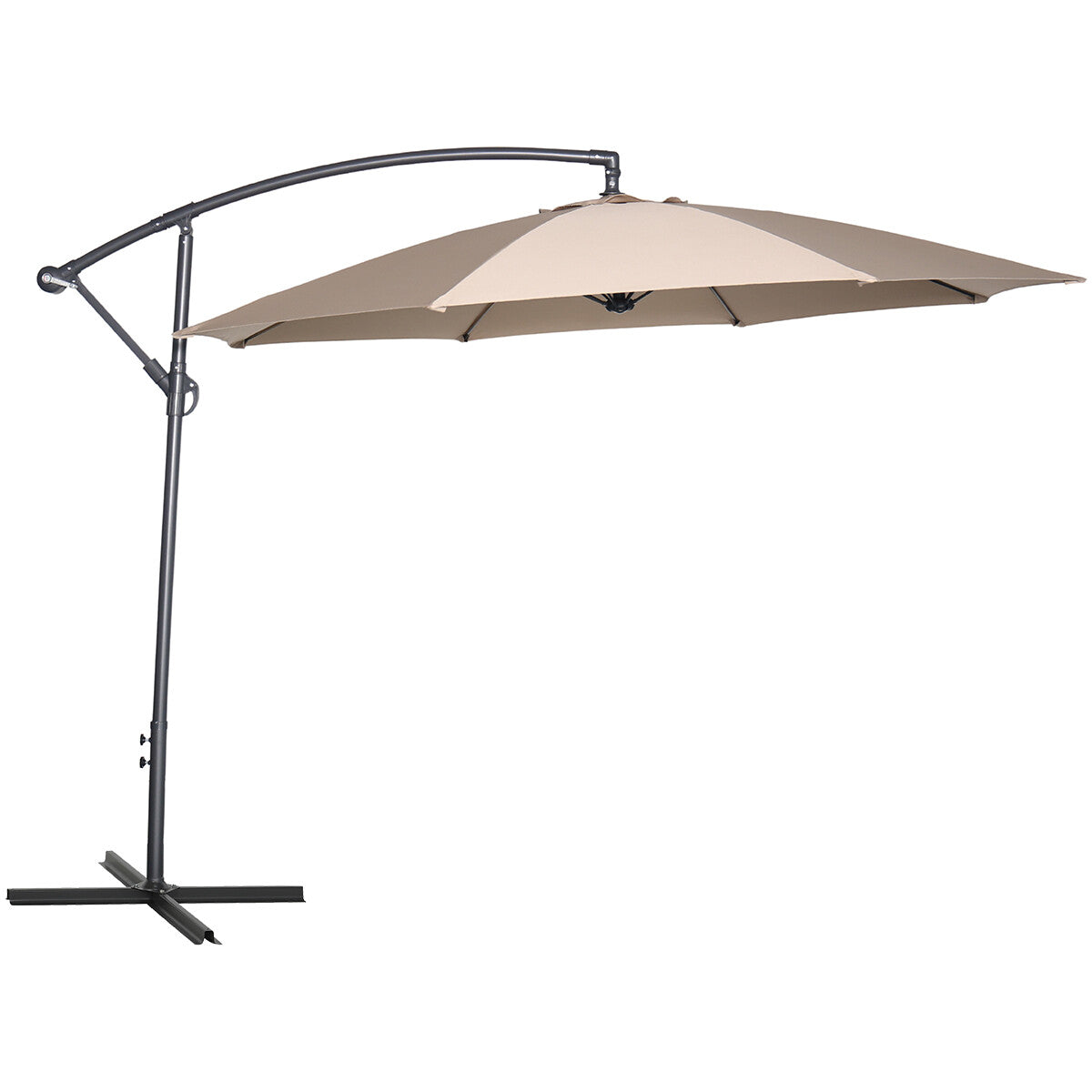 Garden Impressions zweefparasol Athene taupe kleurig met voet - Ø300 cm
