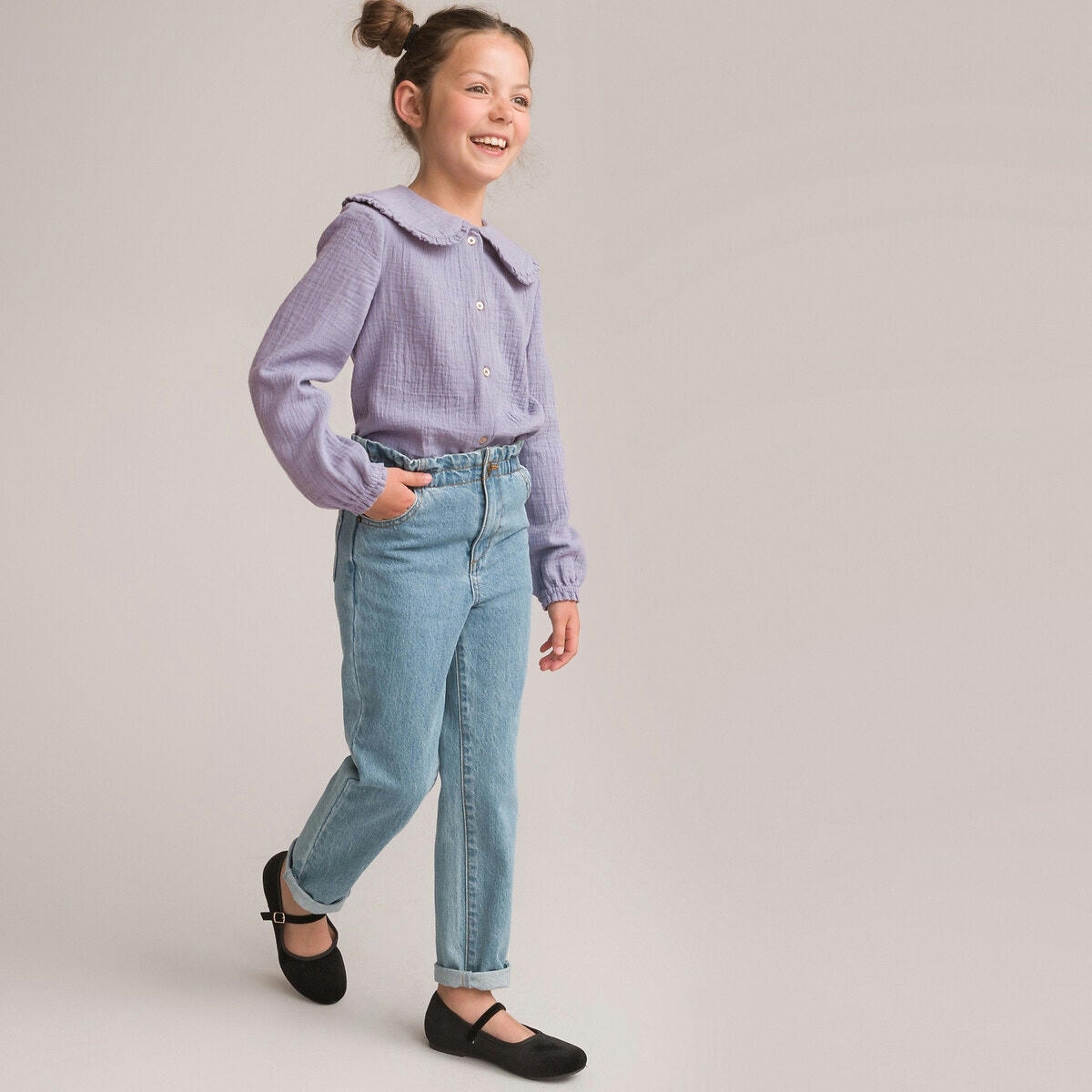 Chemise manches longues, gaze de coton