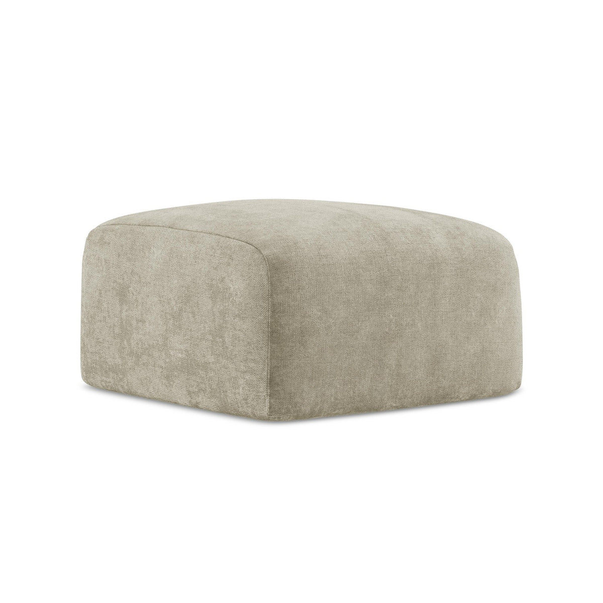 LaMiaSofa Poef Savona - chenille stof - beige - 65x65x40