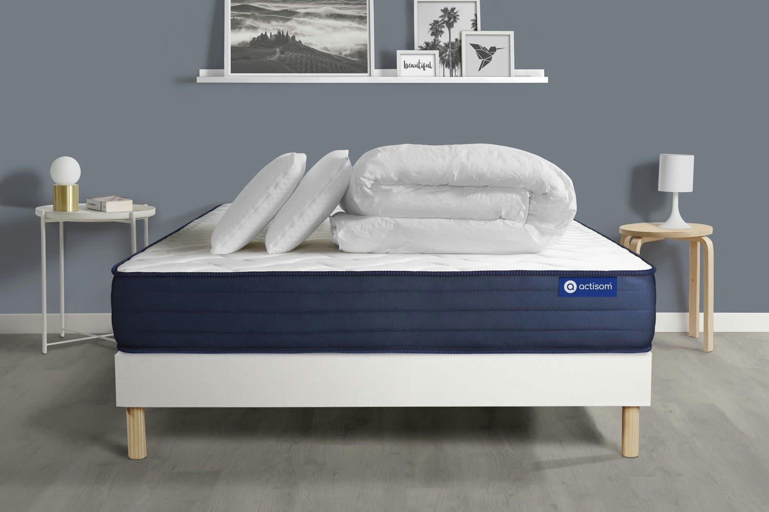 ACTIFLEX LIFE - Pack prêt à dormir 180x200 cm sommier kit blanc