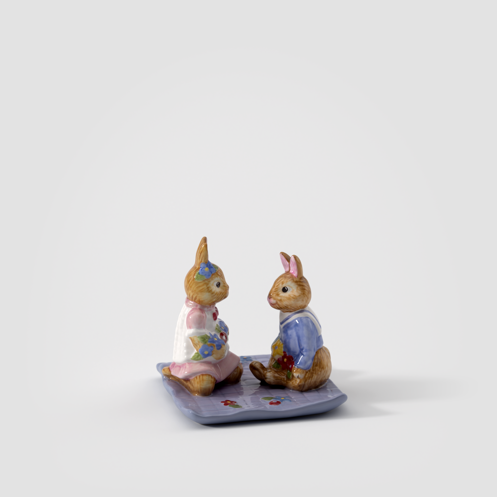 Bunny Tales Easter figurine - White, 3.3'' x 3.3'' x 3.2'', porcelain