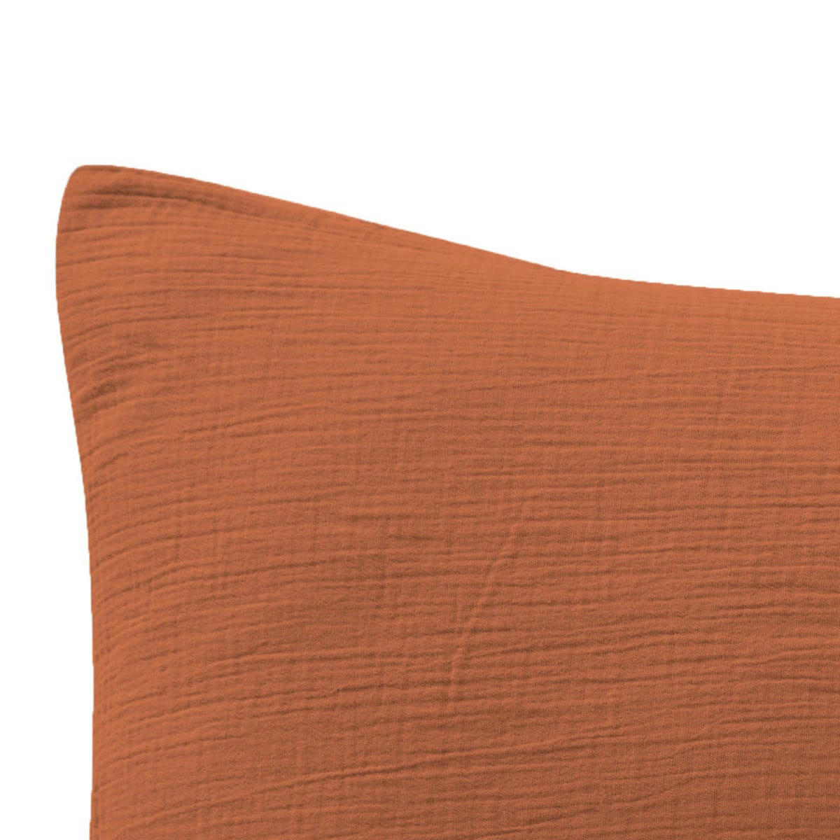 LOFT - Lot de 2 taies en gaze de coton  brique 50x70 cm