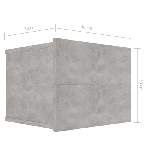 NNEVL Bedside Cabinets 2 pcs Concrete Grey 40x30x30 cm Chipboard