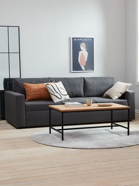 Sovesofa MARSLEV 3-pers. mørkegråt stof