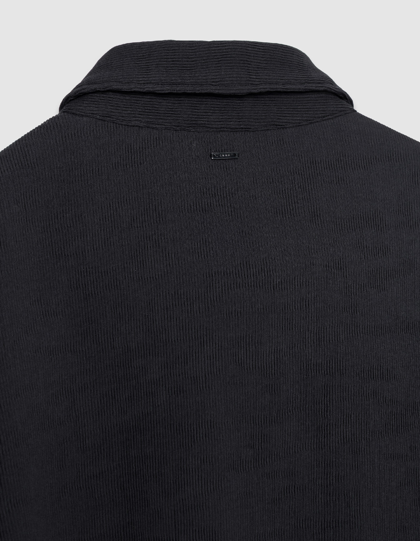 Cardigan zippé noir tissu plissé Homme