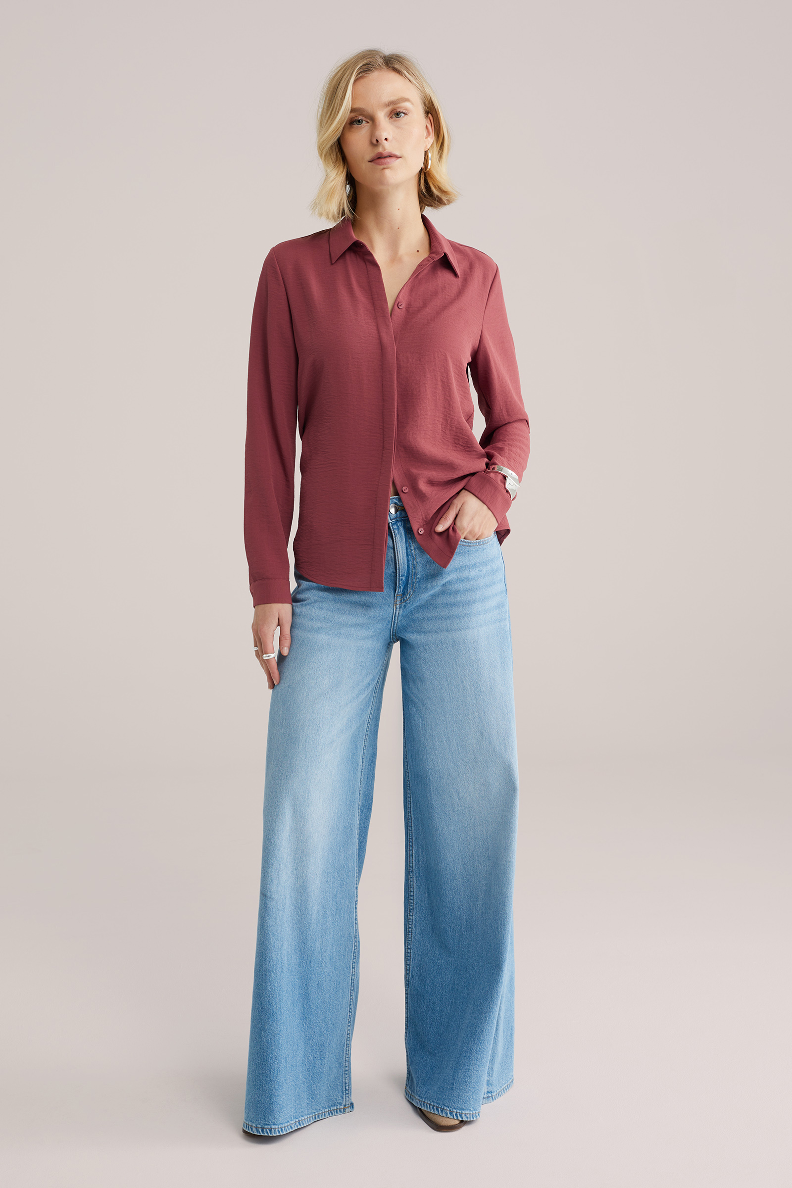 Dames blouse met fijne structuur