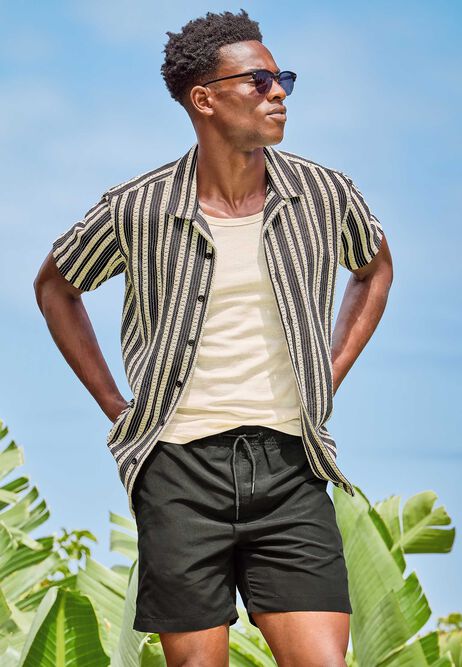 Mens Black Plain Swim Shorts