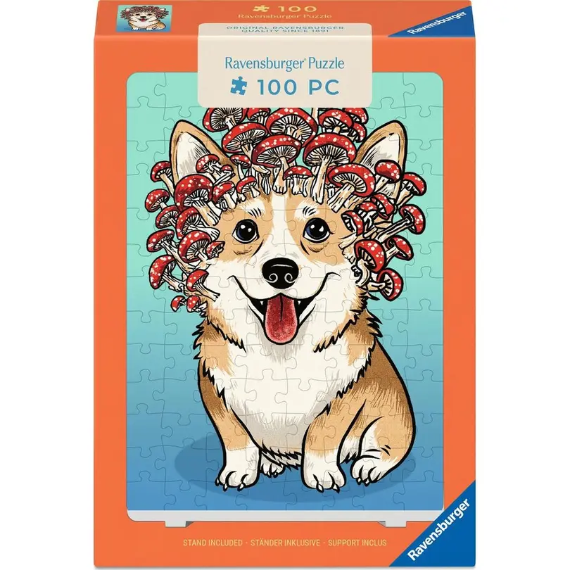 Puzzle 100-teilig Corgi-Pilz