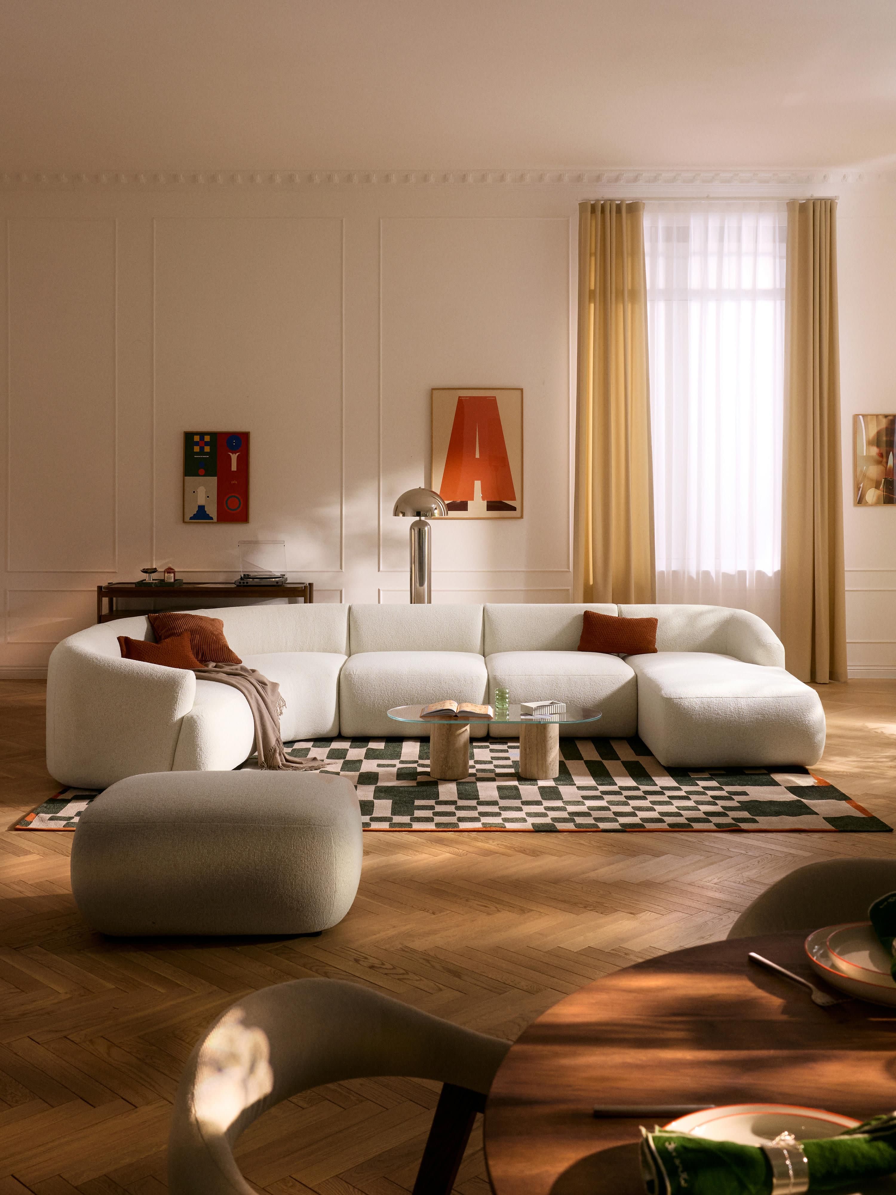 Modulares XL Bouclé-Sofa Sofia