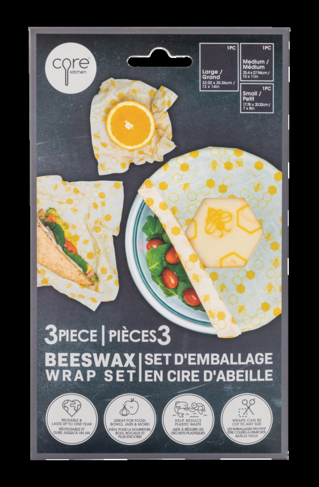 Core Home Beeswax Food Storage Wrap, 3-pk