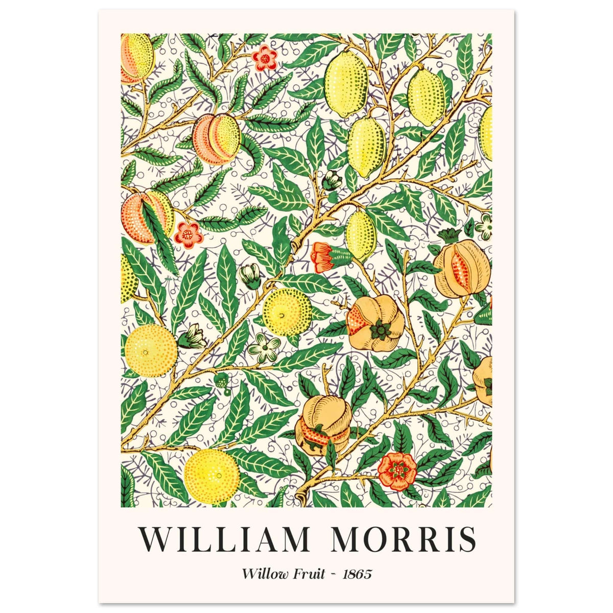 Artfulprints Poster William Morris - Willow fruit  - 70x100 cm - Groen