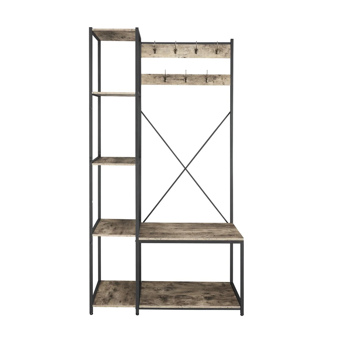 3 in 1 Hall Tree with Storage Bench, Multifunctional Entryway Bench with Coat Rack 71 inch Shoe Bench Coat Tree