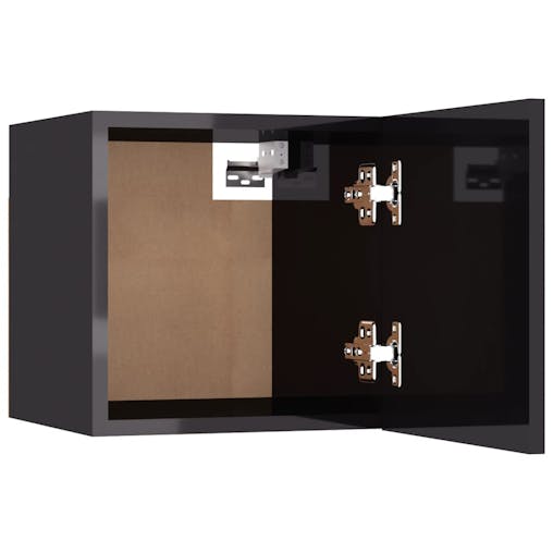 NNEVL Bedside Cabinet High Gloss Grey 30.5x30x30 cm Chipboard