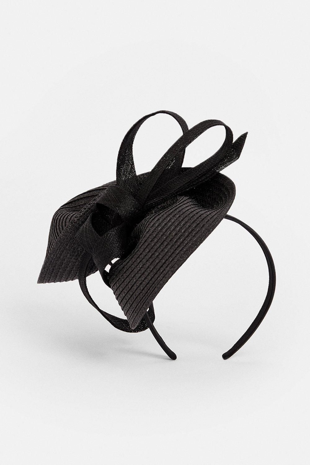 KarenMillen Asymmetric Bow Headband Fascinator