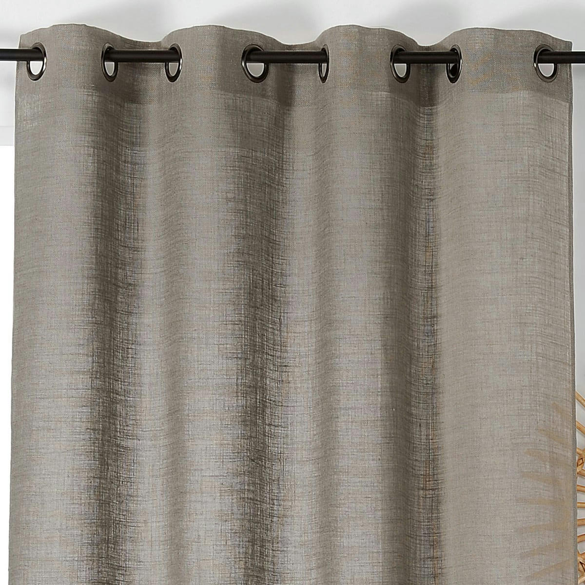 - Rideau tamisant et naturel en 100% lin gris perle 145x260 cm