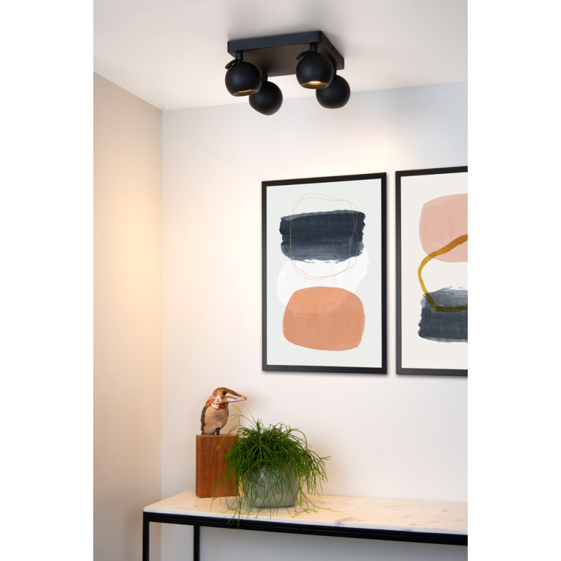Spot Favori noir GU10 4 x 5 W LUCIDE