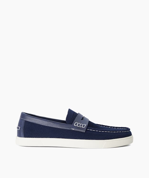 Benzy Navy - Casual Suede Navy Loafers