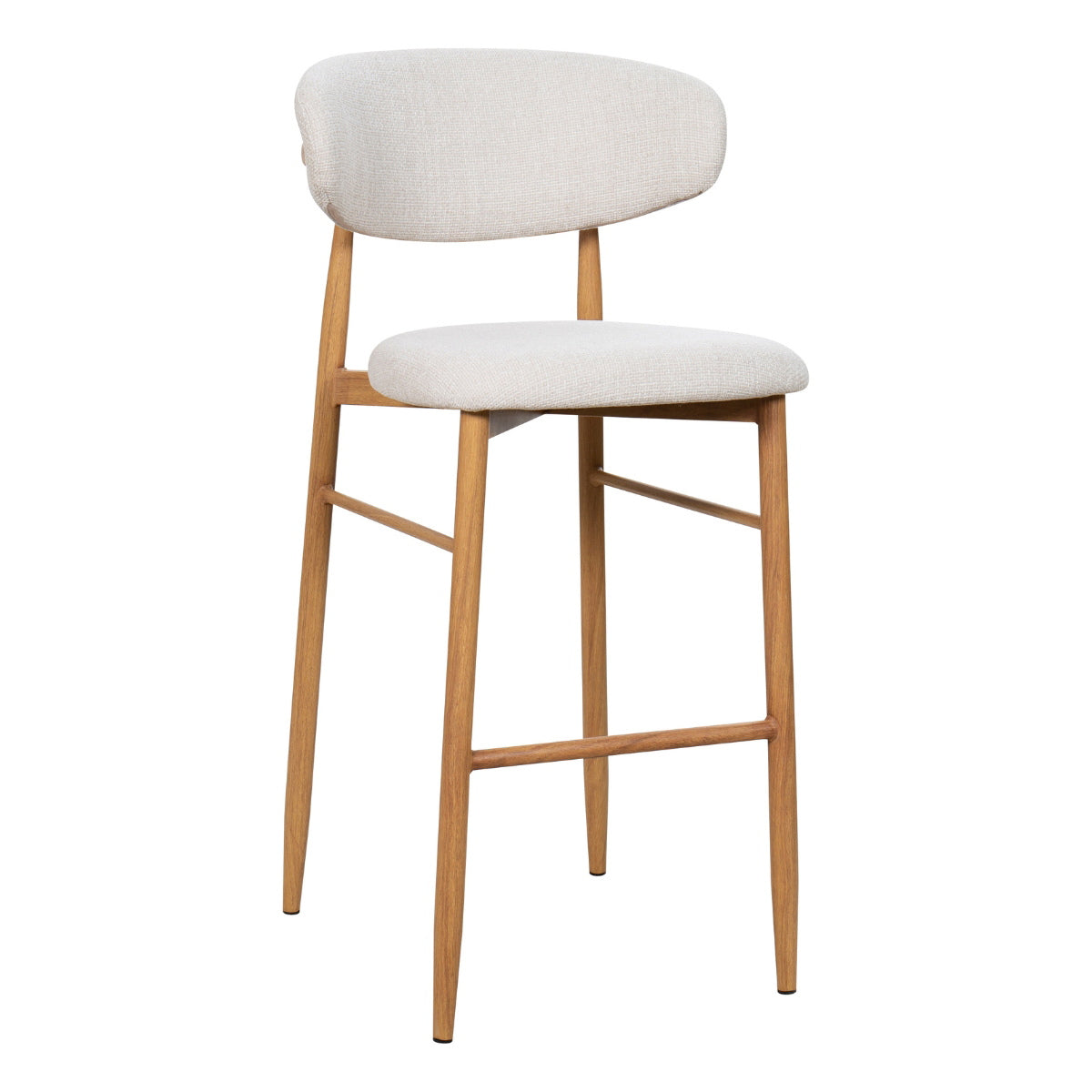 Giga Meubel Barkruk Alexia - Beige/Naturel - Zithoogte 75cm - Set van 2