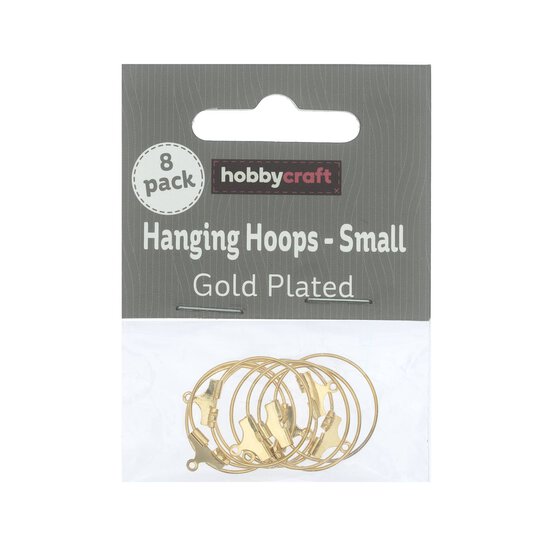 Gold Plated Hanging Hoops 15mm 8 Pack