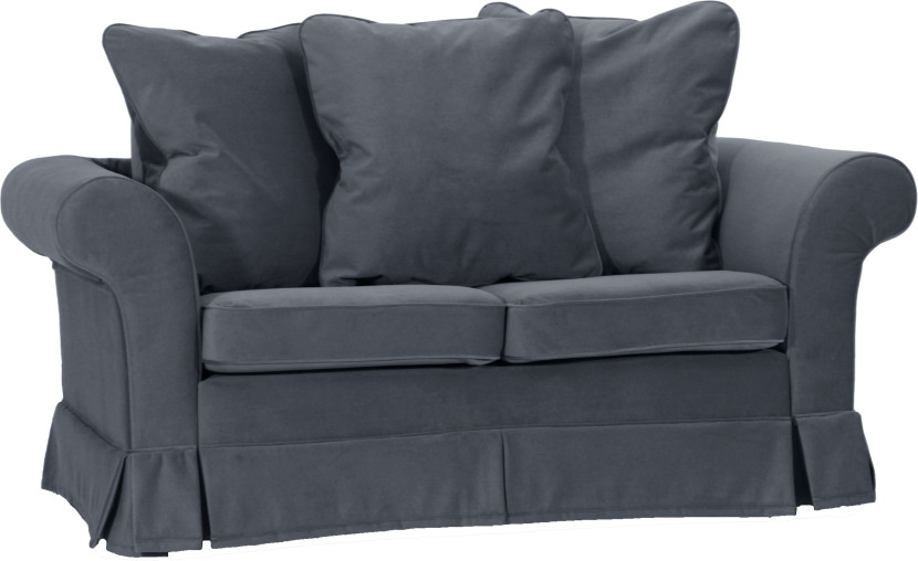 ESTELLA 120 - antracytowa sofa dwuosobowa z funkcją spania