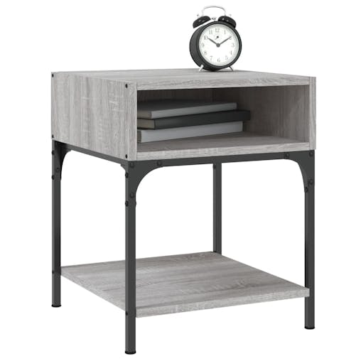 NNEVL Bedside Table Grey Sonoma 40x41x50 cm Engineered Wood