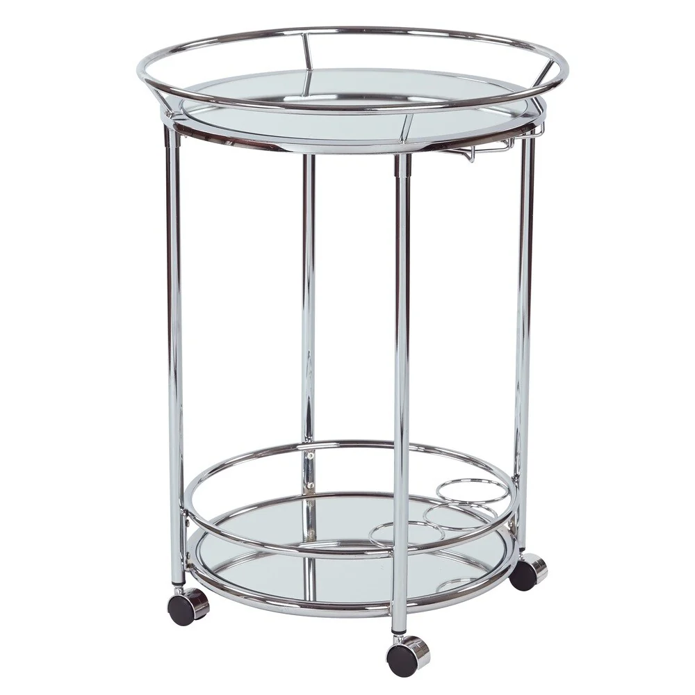 Silver Orchid Rita Serving Cart with Chrome Finish - N/A