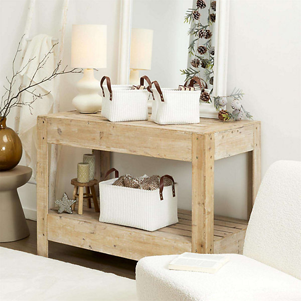 Lot de 3 paniers de rangement en tissu côtelé