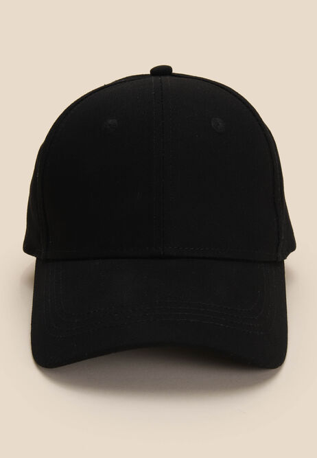 Womens Black Cotton Baseball Cap