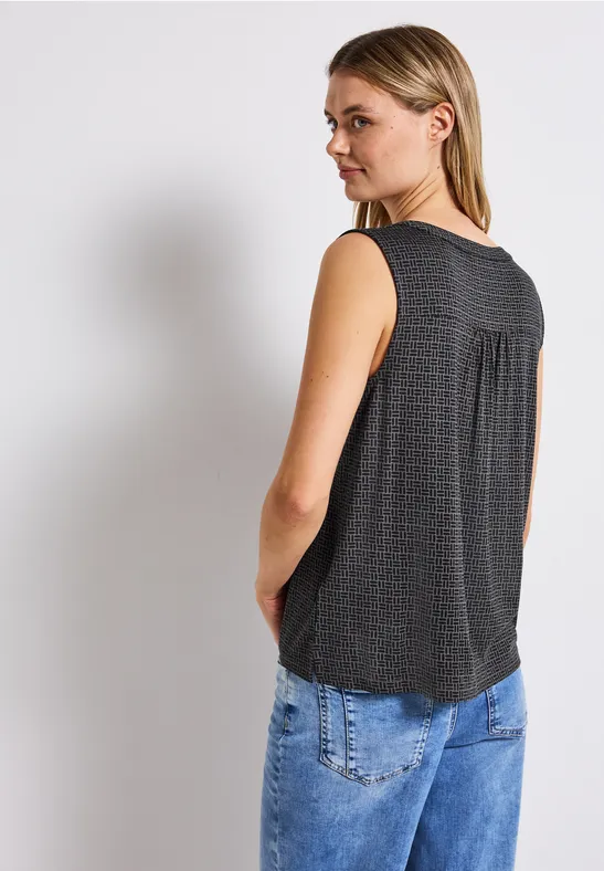 Split Neck Jersey-Top