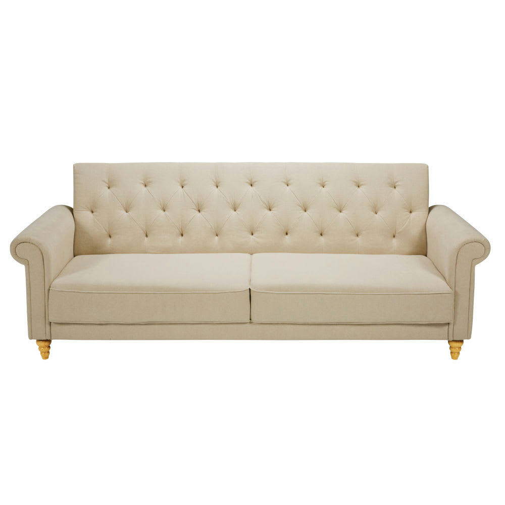 Lise - Canapé clic-clac 4 places en coloris beige