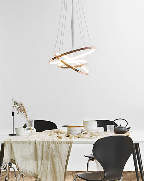 Lampe LED suspendue ATREK Métal Rose doré