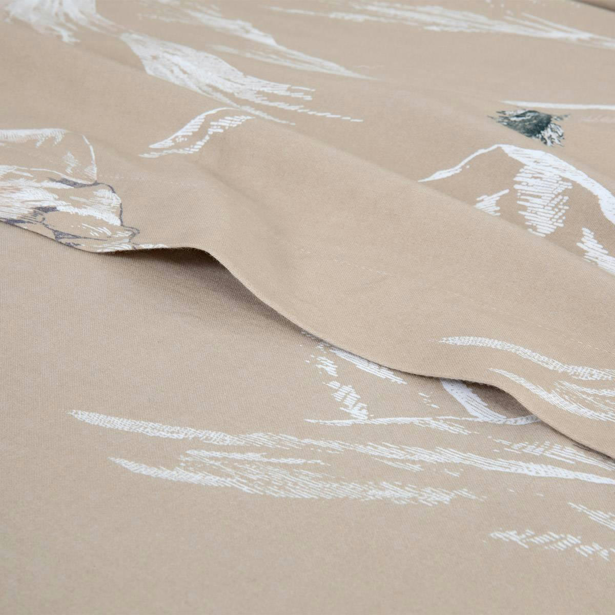 COEUR VAILLANT - Drap plat en satin de coton lavé beige 180 x 290 cm