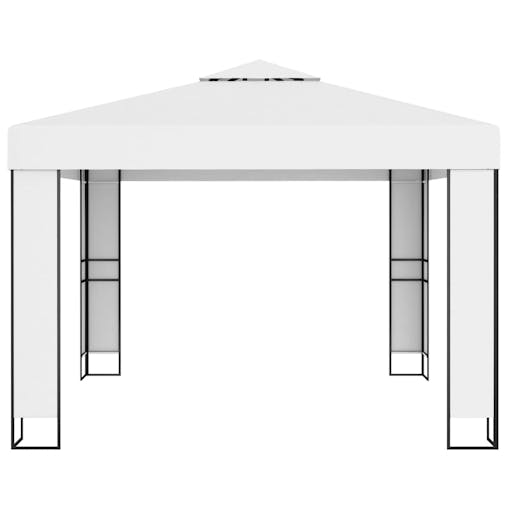 NNEVL Gazebo with Double Roof 3x3 m White