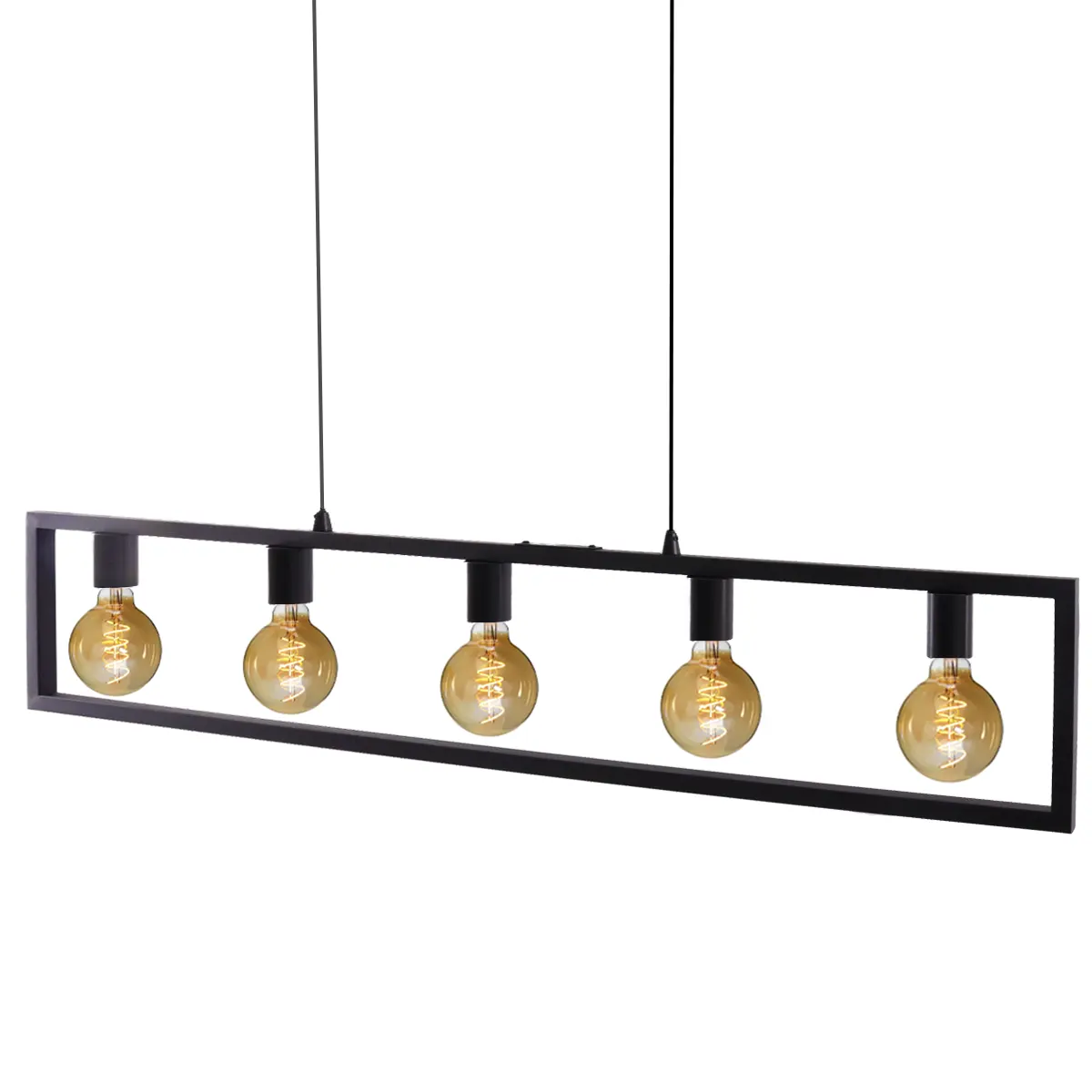 Freelight hanglamp Distesa - 5 lichts - 120x 140 cm - zwart