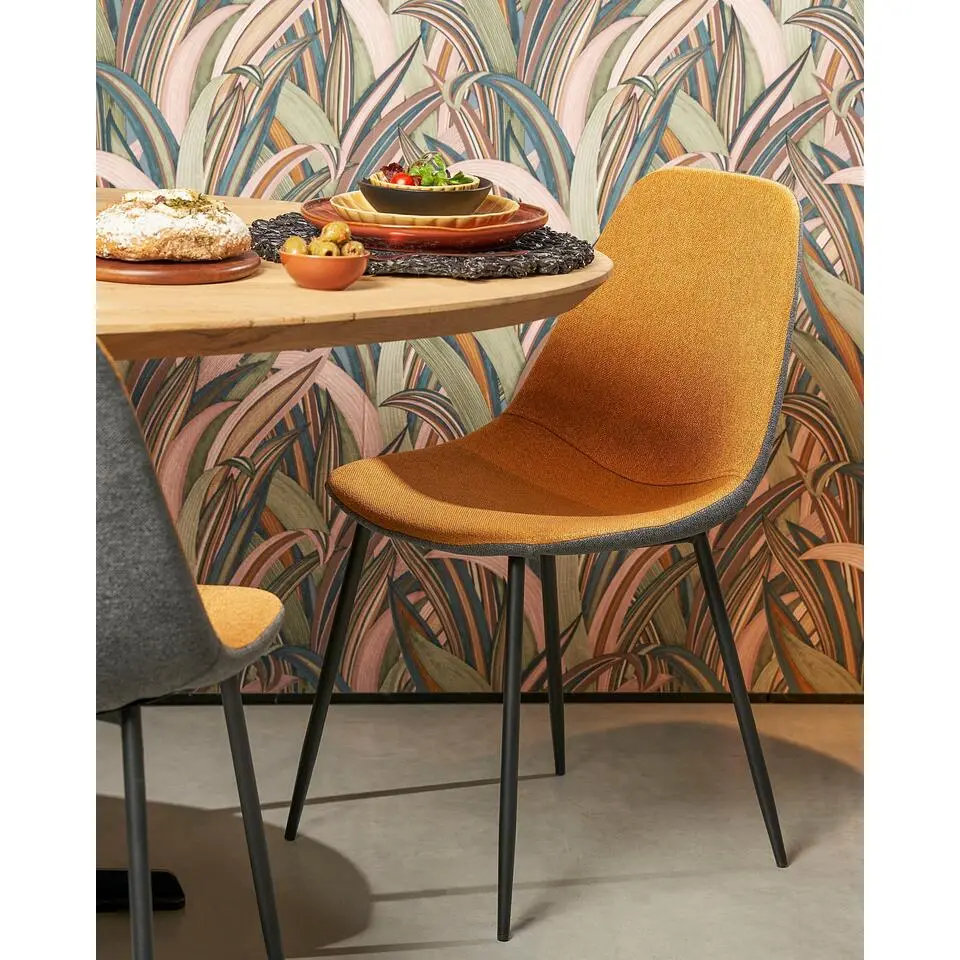 Mica Decorations Tallos stoel oker d. grijs - l53xb43xh82cm