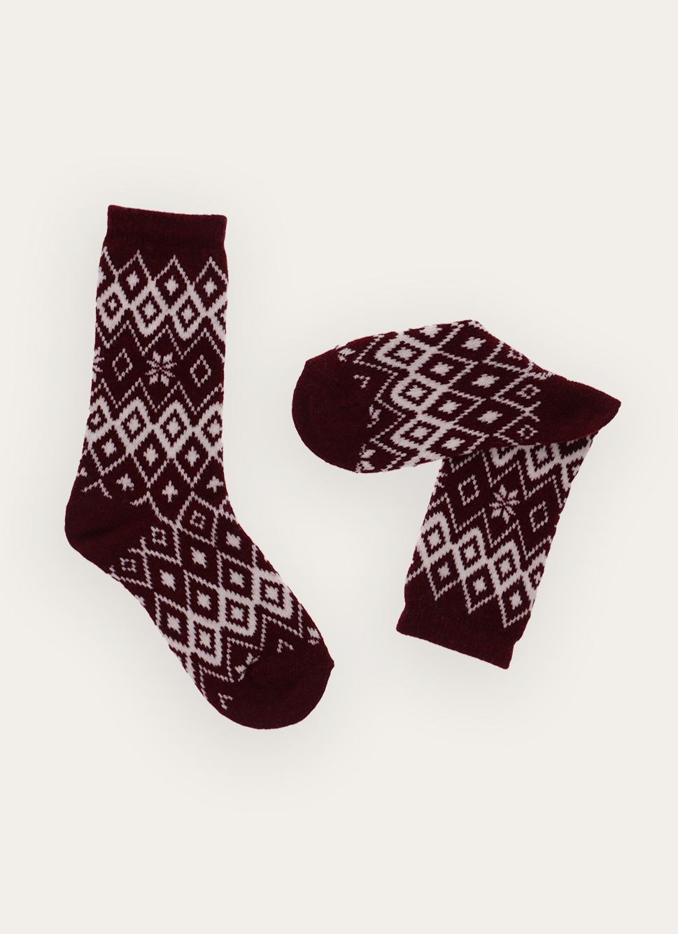 LOT DE 2 PAIRES DE CHAUSSETTES CARRIE ROUGE BORDEAUX