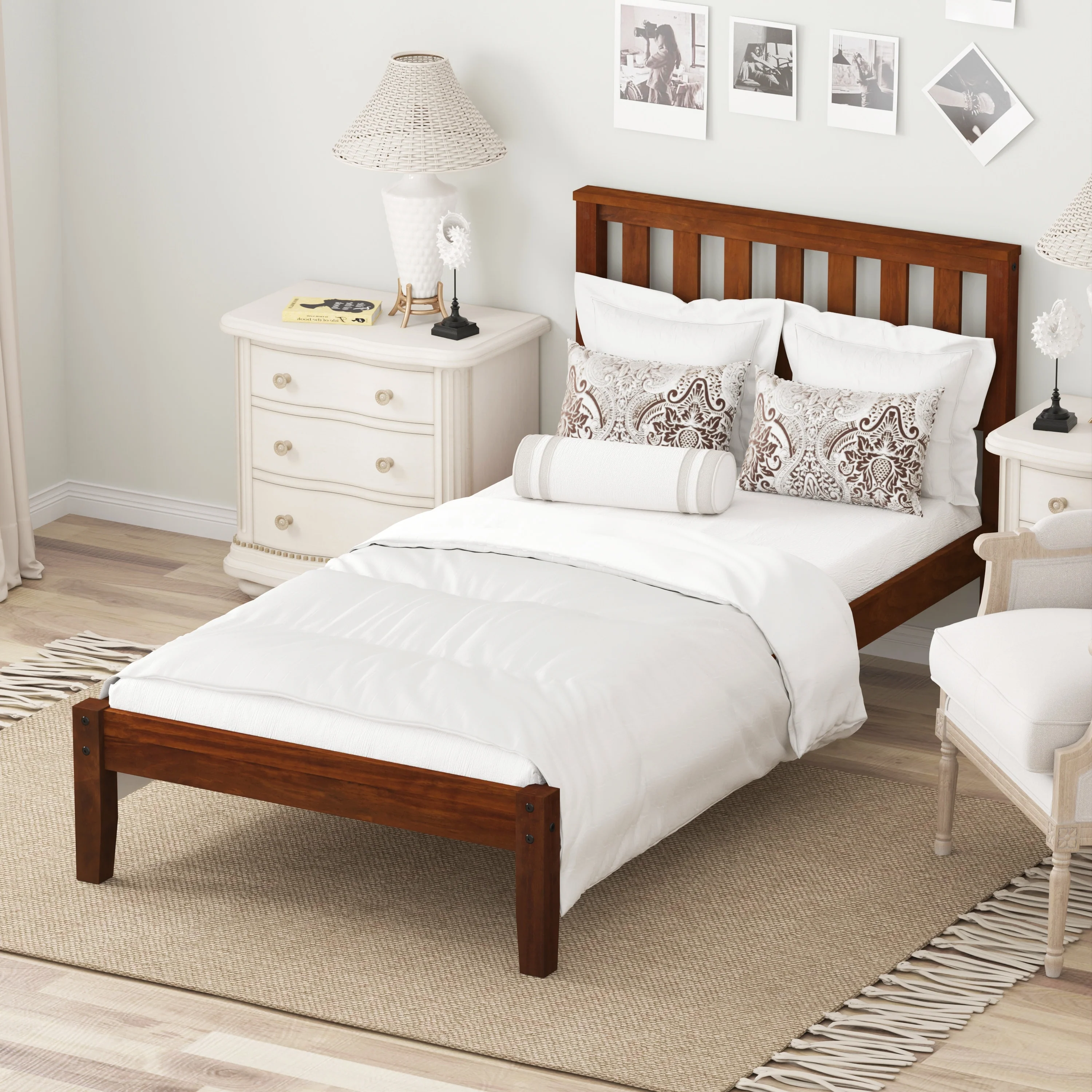 Twin Size Platform Bed with Headboard