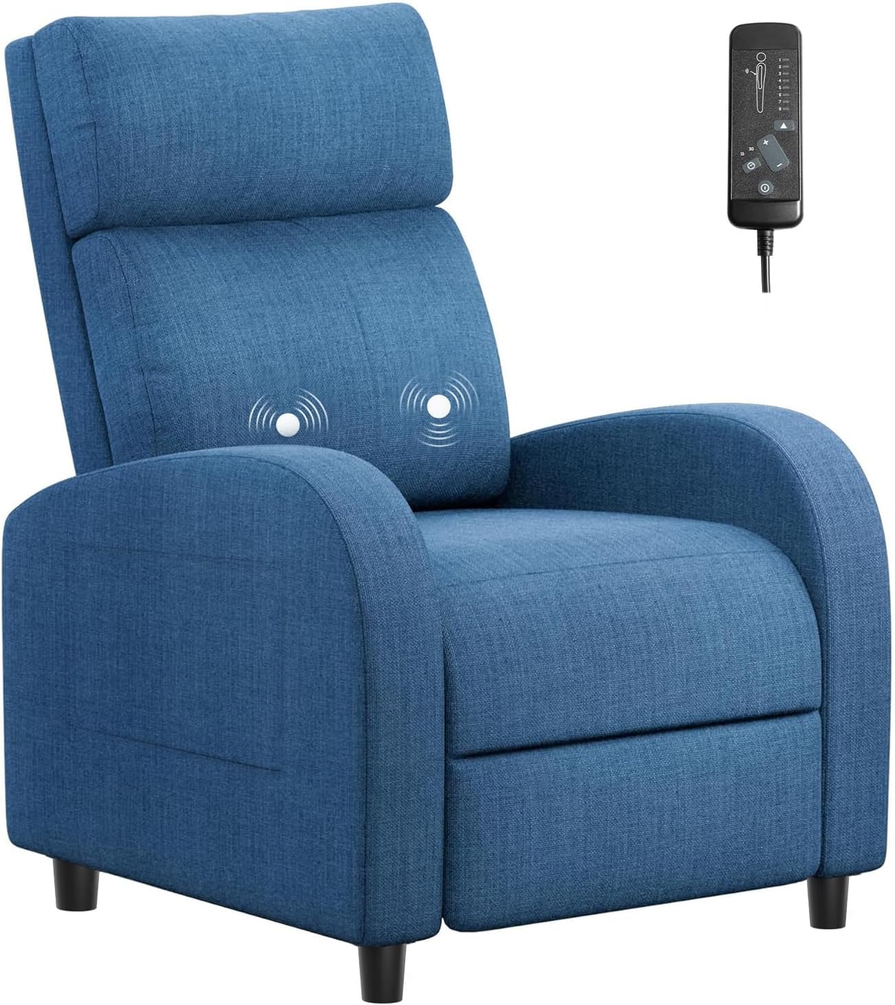 Homall Recliner Chair, Recliner Sofa for Adults, Recliners Home Theater Seating with Lumbar Support, Reclining Sofa Chair for Living Room (Fabric, Dark Blue)
