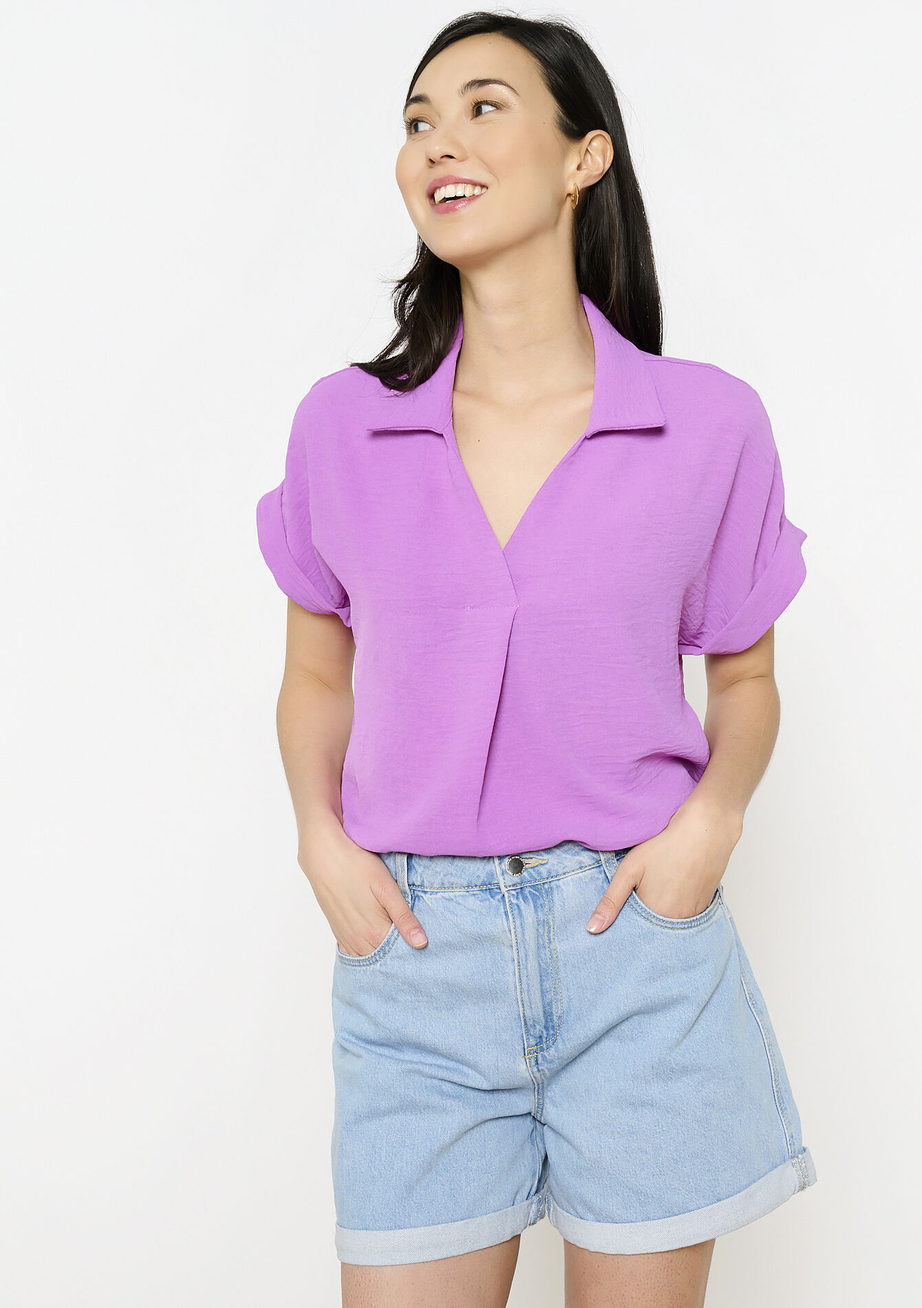 Blouse met polokraag