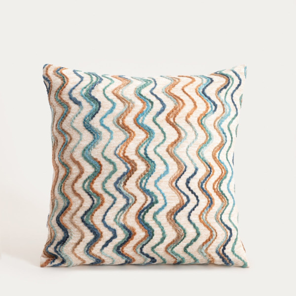 Poszewka GIMENA ze strukturalnym wielokolorowym wzorem 45x45cm HOMLA