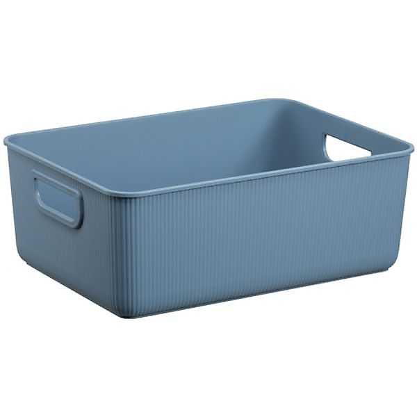 Bac de rangement en plastique recyclé élégant Taille M - Bleu