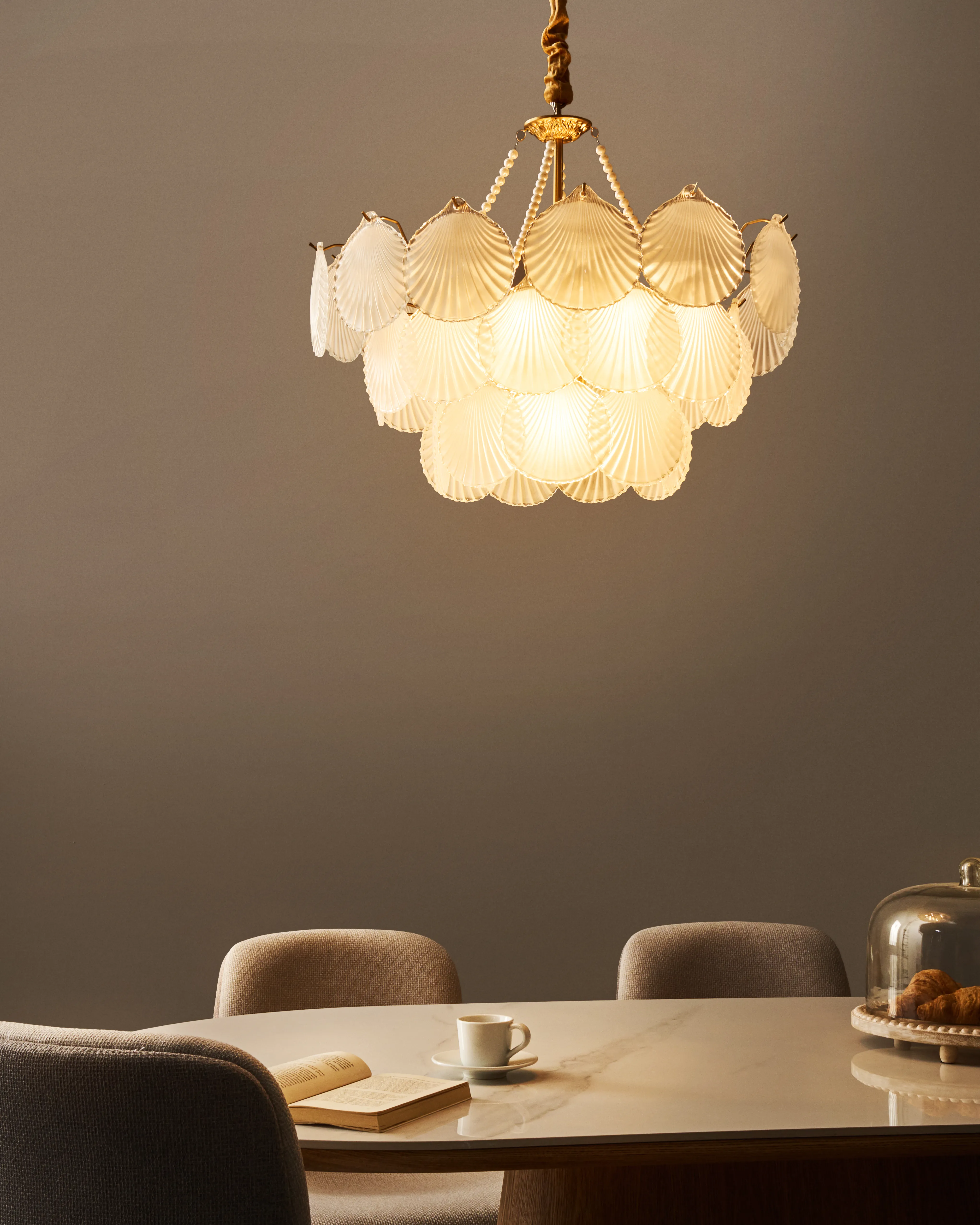 Chandelier BIGOTE Glass Brass