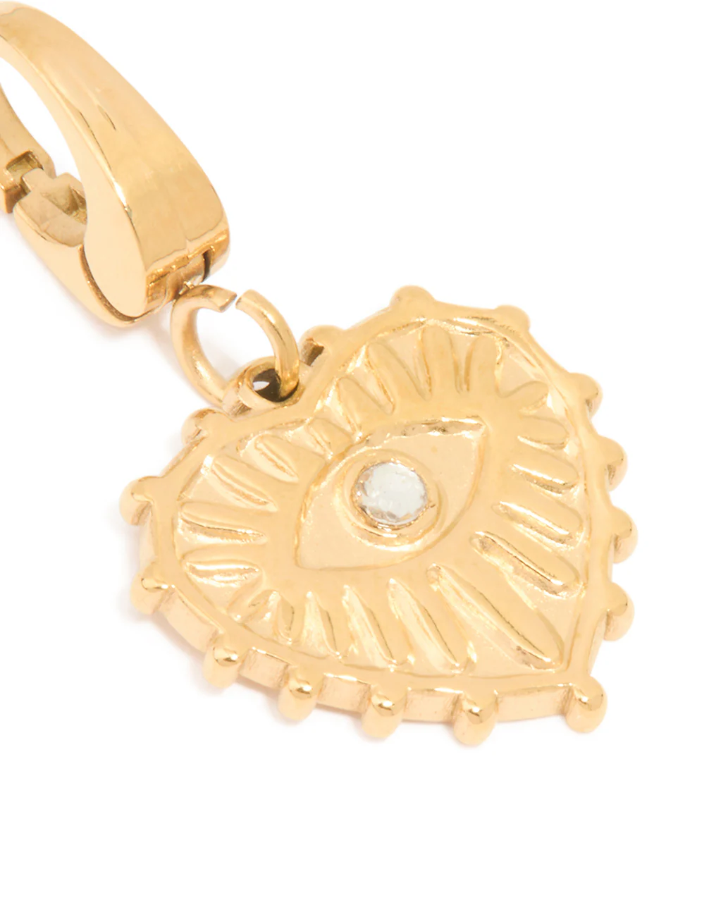 Waterproof Gold Plated Stainless Steel Heart & Evil Eye Charm