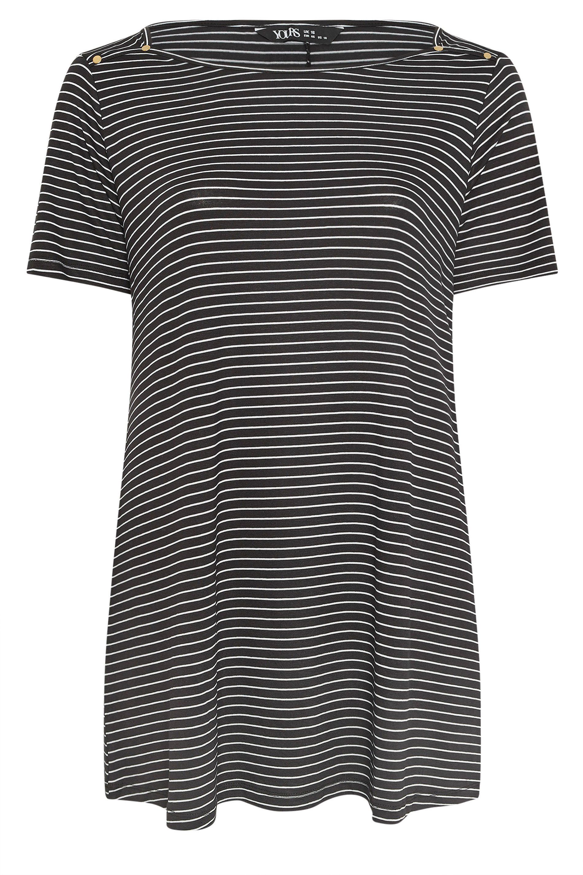 Yours Stripe Stud Detail T-Shirt