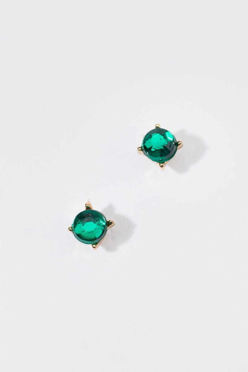Hello Franki Emerald Crystal Stud Earrings for girls