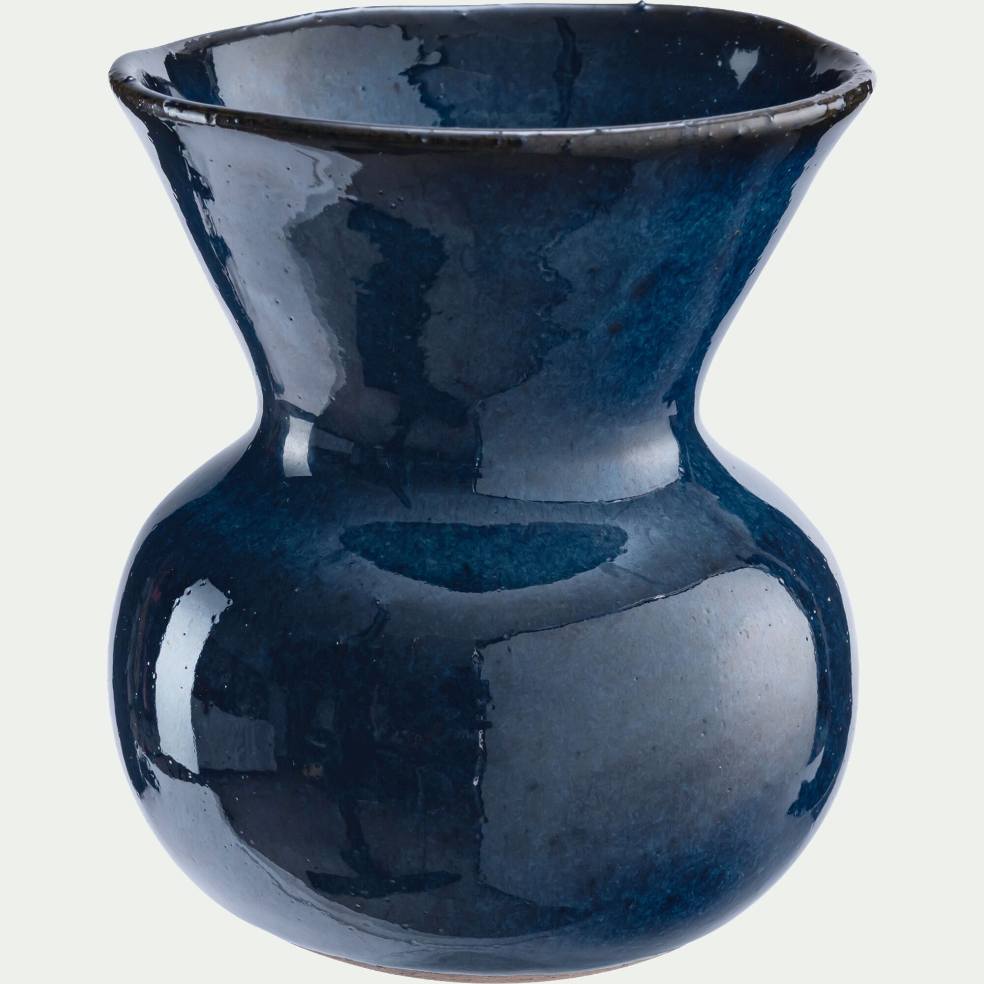 SOMLA - Vase déco en faïence H13cm - bleu